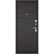Дверь HOME ECO MP (Левая Шоколад Букле, МДФ Графит софт, 6Е-130, задвижка черный квадрат) 2050*860