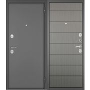 Дверь HOME ECO MP (Правая Графит Букле, МДФ Орех пепельный, 6Е-135 Задвижка черный квадрат) 2050*860