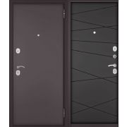Дверь HOME ECO MP (Правая ШоколадБукле, МДФ Графит софт, 6Е-130 Задвижка черный квадрат) 2050*860