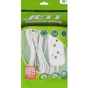 Сет. удл. Jett (ДЖЕТТ) ПВС 2х0,75 роз.10м 10А белый РС-3